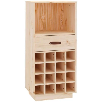 Image of vidaXL Wine Cabinet 45x34x100 cm Solid Wood Pine