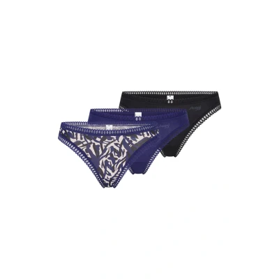 Image of Sloggi GO Crush 3 PACK Thong, Women&#039;s, Size: XS, Blue dark combination