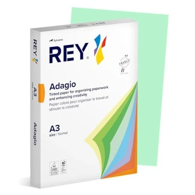 Image of Rey Adagio A3 80gsm Green Paper 1 Ream (500 Sheets)