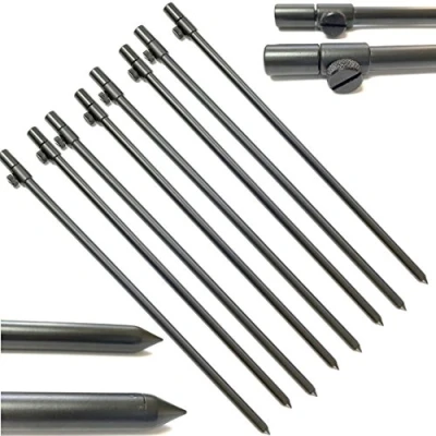 Image of 8 x 50 90cm Black Carp Coarse Aluminium BankSticks Bank Sticks Fishing Lidsters