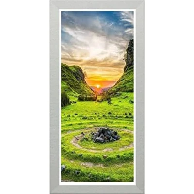 Image of Silver Panoramic Photo Frame Modern Picture Poster Frames Real Wood Bespoke Sizes Acrylic Glass 700mm x 200mm