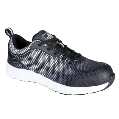 Image of Portwest FT15 Slip Resistant Steelite Tove Trainer S1P Black/White, 44