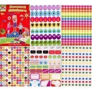 Image of Over 1000 reward stickers childrens teachers smiley face stars and more