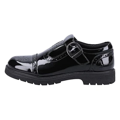 Image of Hush Puppies Paloma Patent Junior School Uniform Shoe, Black, 10 UK Child