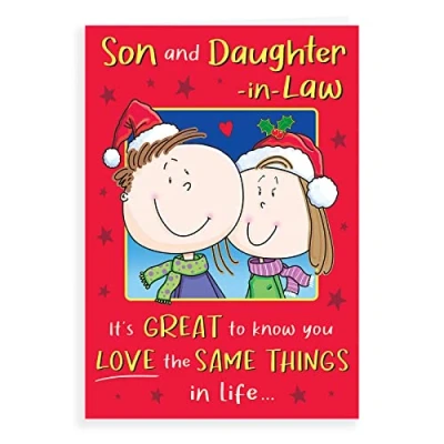 Image of Regal Publishing Humour Christmas Card Son &amp; Daughter In Law 9 x 6 inches, C85584