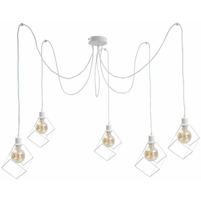 Image of Ruben Cluster Pendant Ceiling Light White, 5x E27