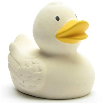 Image of Duckshop Rubber Duck Natural Duck, White, Length: 7.5 cm