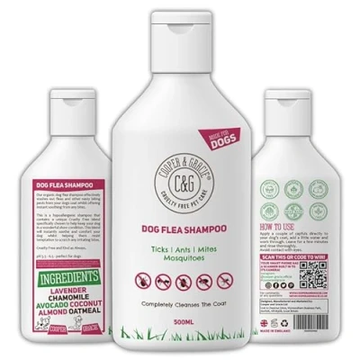 Image of Dog Shampoo for Flea &amp; Tick Control, Itchy Skin Relief, and Sensitive 500ml Medicated Smelly Dogs by Cooper Gracie Antibacterial, Anti Fungal, Itch Grooming Solution