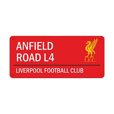 Image of L.F.C Liverpool FC Metal Street Sign Red Anfield Road