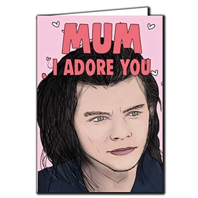 Image of Harry Styles Mum I Adore You Funny Mothers Day Card M95