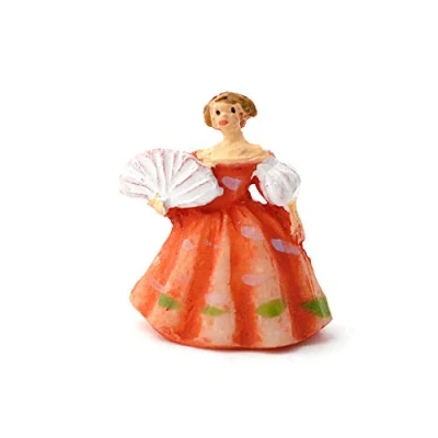 Image of Melody Jane Dolls Houses Lady in Rust Gown Figurine Miniature Ornament Accessory