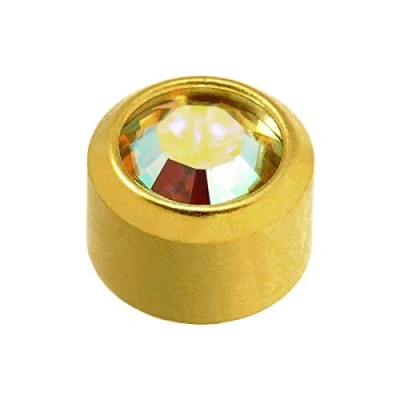 Image of Caflon Blu 24 Carat Gold Plated Rock Crystal Birthstone Studs, Pack of1