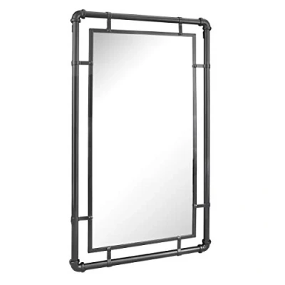 Image of Stonebriar Wall Mirror, Metal, Black, 29.1&quot; x 16.7&quot;