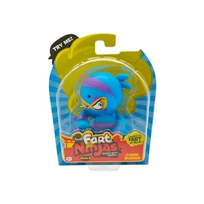 Image of Fart Ninjas Cheek Burner Series 8 Collectible Figures 10 Hilariously Realistic Sounds Ages 5+ Gifts &amp; Toys to Collect, Blue