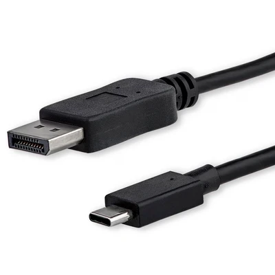Image of StarTech.com 3ft/1m USB C to DisplayPort 1.2 Cable 4K 60Hz Adapter HBR2 Type DP Alt Mode Monitor Video Works w/ Thunderbolt 3 Black (CDP2DPMM1MB)