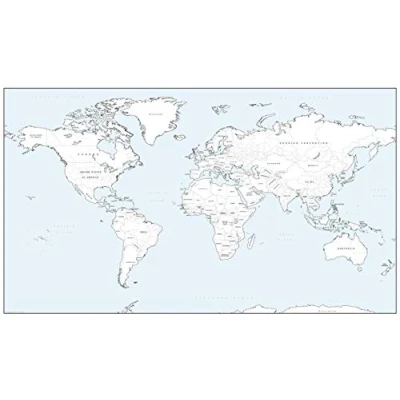 Image of Detailed World Colouring Map Big 27.75&quot; x 16.25&quot; Laminated