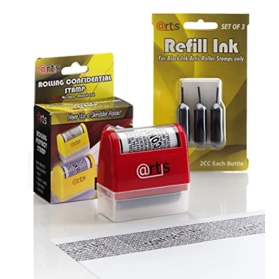 Image of Artis Identity Theft Stamp Privacy ID Data Protection Ink Roller &amp; Refill Pack