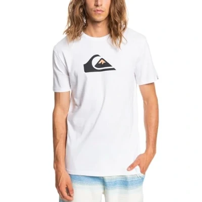 Image of Quiksilver Young Mens Comp Logo T Shirt, White, XL EU