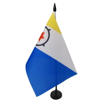 Image of AZ Flag Bonaire Table 5&#039;&#039; x 8&#039;&#039; Office 100% Polyester 21 14 cm Mini Desk with 10&#039;&#039; Pole and Black Plastic Base