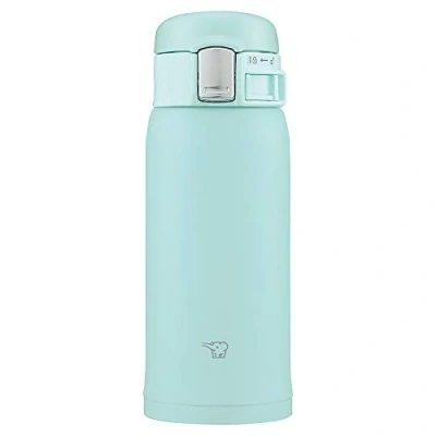 Image of Zojirushi SM SF36 AM Water Bottle, Direct Drinking [One touch Open] Stainless Steel Mug, 12.2 fl oz (360 ml), Mint Blue
