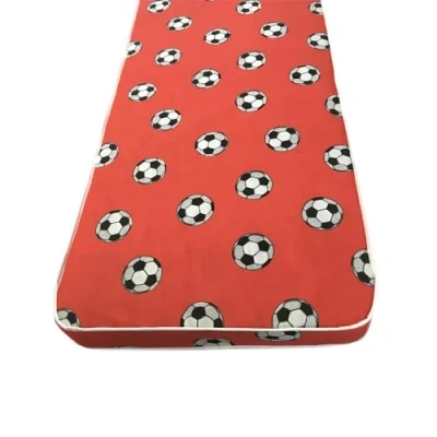 Image of Zebra Memory Foam Mattress With Bonnell Spring Support Single Size Soft Fabric, Medium Firm, Breathable In Red Football Theme L 190 x W 90 D 18 cm