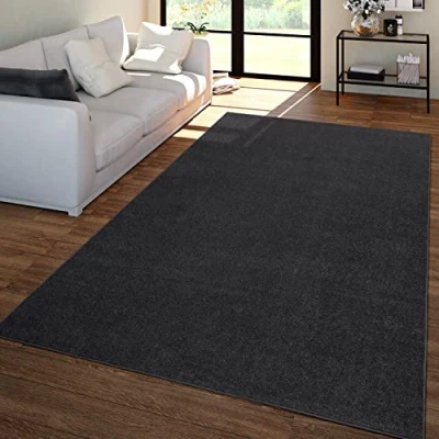 Image of TT Home Large Rug Short Pile Monochrome Design Modern And Timeless, colour: Grey Black, Size:240x340 cm