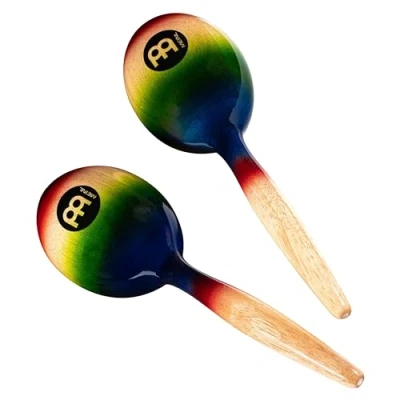 Image of Meinl Percussion Wood Maracas Shaker 2 Musical Instruments with warm Sound Wood, Multicolor (MWM1MC)