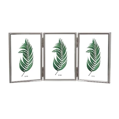 Image of Inov8 Framing Tarnish Resistant Silver Plated Picture Frame Thin Edge Triple Design for Three Photos 6x4 Inch (15x10cm)
