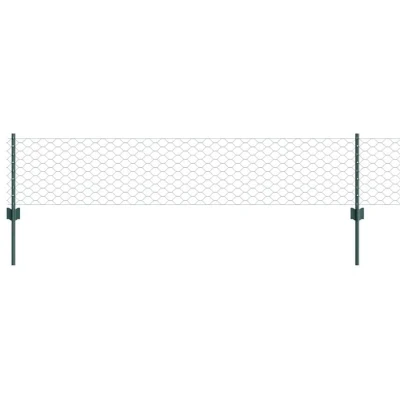 Image of vidaXL Fence Posts 5 pcs U Channel Green 40 cm Steel