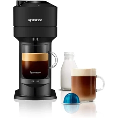Image of Nespresso Vertuo Next Automatic Pod Coffee Machine for Americano, Decaf, Espresso by Krups in Matt Black