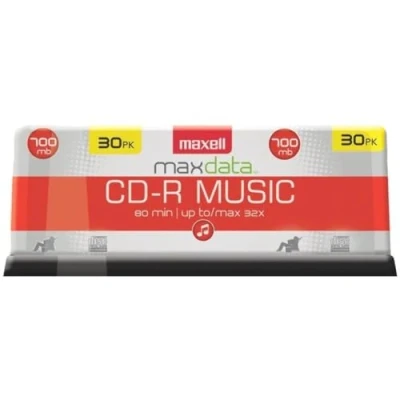 Image of Maxell 625335 CDR 80 MUSIC GOLD CD Recordable Discs 32X 700MB Min 30 Pack