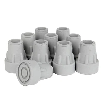 Image of Days Heavy Duty Bell Shaped Ferrule, 16 mm (5/8&quot;), Pack of 10, Grey, Walking Stick, Crutch, &amp; Furniture Replacement Rubber Tip, Easy Attach Protection Cup (Eligible for VAT Relief in the UK)