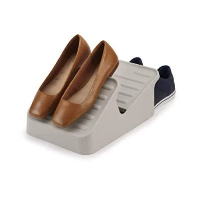 Image of Joseph Shoe In 2 Tier Space saving Rack Organiser, holds up to 3 pairs, Compact Ecru