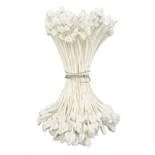 Image of White Medium Pointed Dull Stamens for Sugarcraft Flowers