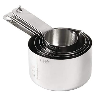 Image of Vogue 12767 Measuring Cup Set Stainless Steel Spoon Tea Baking Cooking Commercial,400 g