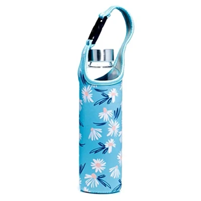 Image of Puckator Pick of the Bunch Daisy Lane Drinks Bottle Reusable Water For Girls And Boys With An Attached Strap Bpa Free School Nursery Translucent Cute Flower Design Pp 500ml