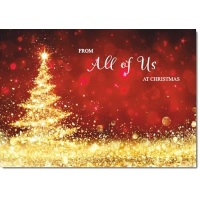 Image of doodlecards From All Of Us Christmas Card Gold Abstract ChristmasTree Large A4 Size for with Plain Envelope