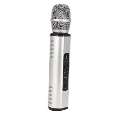 Image of XINL Singing Microphone, Karaoke Wireless Microphone Reverberation Rechargeable Handheld for Smartphones(Silver)