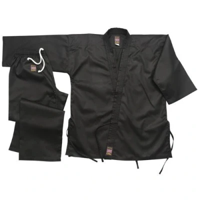 Image of Playwell Karate Black Medium Weight 8.5oz Uniform 1/140cm