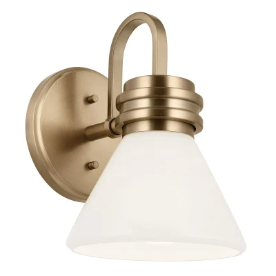 Image of Kichler Farum Bathroom Wall Lamp Classic Champagne Bronze 3000K IP44 1x G9