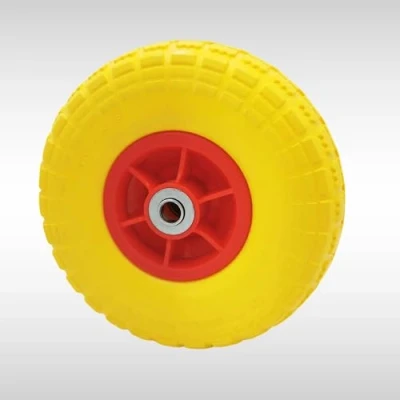 Image of Dunnet Tools 10&quot; Wheelbarrow Wheel PU foam Puncture Proof Solid Heavy Duty Replacement Tire for Garden Trolley Barrow Go Cart Trailer Truck Wheelbarrows