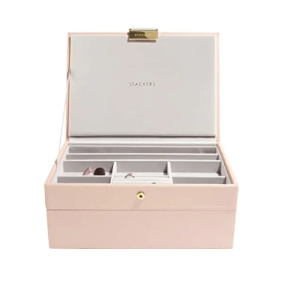 Image of Stackers Blush &amp; Champagne Gold Classic Jewellery Box, Set of 2