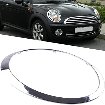 Image of KYYET Chrome Right Side Headlight Trim Ring Bezel Compatible with Mini Cooper 2007 2014 R56 R57 R58 R59