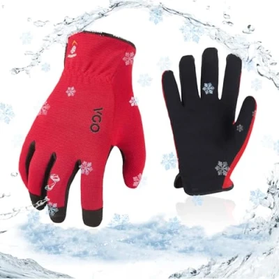 Image of Vgo... 1Pair 5℃/41F Winter Work Gloves, Cold Weather Safety Gloves,Cold Storage or Freezer Glove AL8736FL(Black,M)
