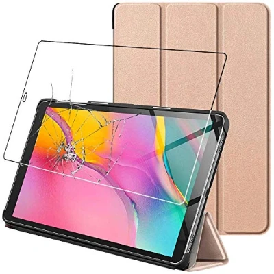Image of ebestStar for Samsung Galaxy Tab A 10.1 2019 Case T510 T515, Smart Cover Magnetic Flip Protection, PU Leather, Gold + Glass Screen Protector