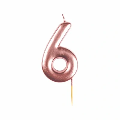Image of amscan 9911551 Rose Gold Numerical Candle 6
