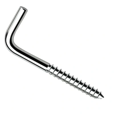 Image of 60mm L Shaped Hook Screws Right Angle (Pack of 10) Zinc Plated Self Tapping 90 Degre Bend Wood Screw, Dresser, Cloth Dryer Square hooks, Shouldered Wall Hanger, Cup, Picture 4,5x60 mm