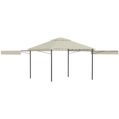 Image of vidaXL Gazebo with Double Extended Roofs 3x3x2.75 m Cream 180 g/m²