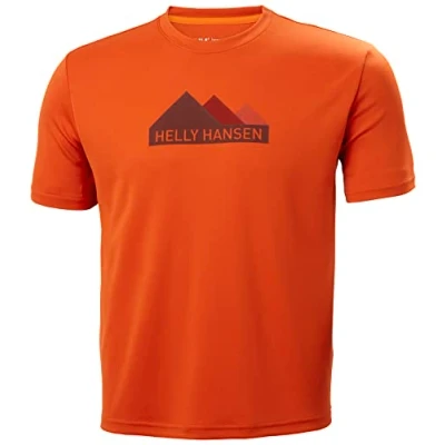 Image of Helly Hansen Mens Tech Graphic HH T Shirt, S, Patrol Orange