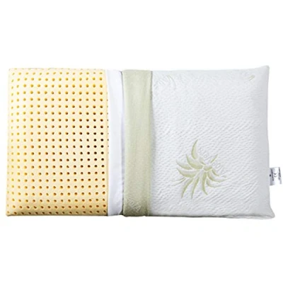 Image of EVERGREENWEB Memory Foam Pillow 40x70 High 12 cm Double Cover Aloe Vera and Cotton Removable for Cervical Spine Neck, Pain, Hypoallergenic, Anti dust mite